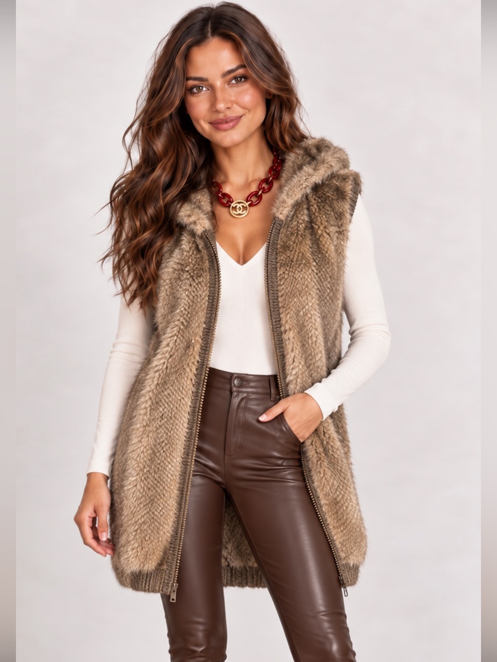 Rizal mink/cashmere vest